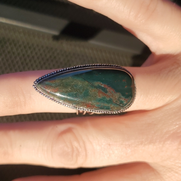 New Bloodstone 925 Silver Ring. - Picture 4 of 11